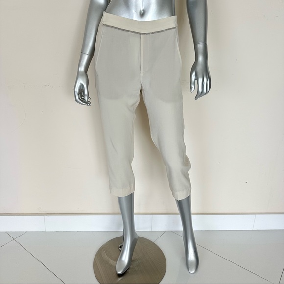 Brunello Cucinelli women silk capri pants size 6 US - Picture 1 of 9